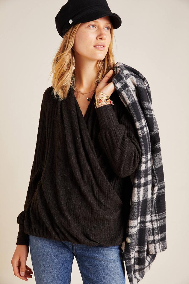Maeve Rafela Hacci Surplice Top