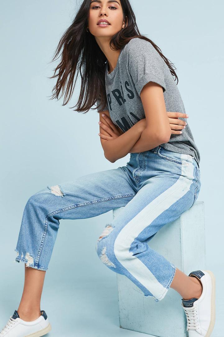 Mother The Thrasher High-rise Straight Cropped Jeans