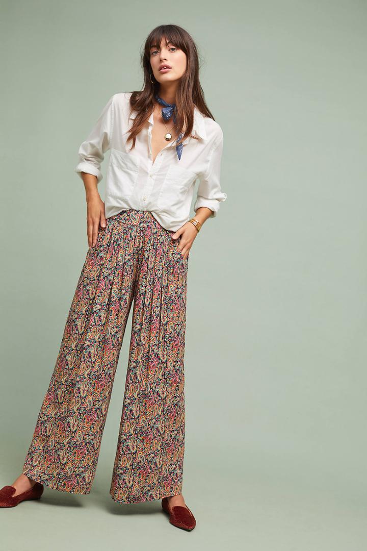Kachel Paisley Wide-leg Pants