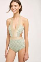 Ondademar Shimmered Geo One-piece Green Motif