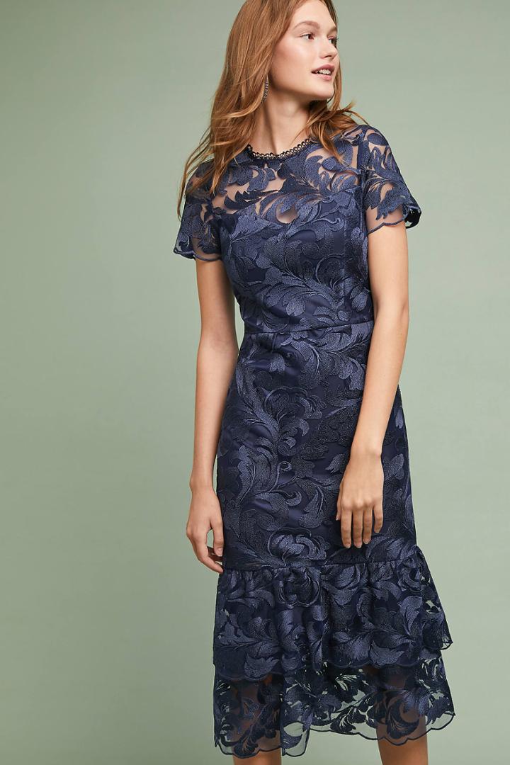 Shoshanna Tiered Lace Dress