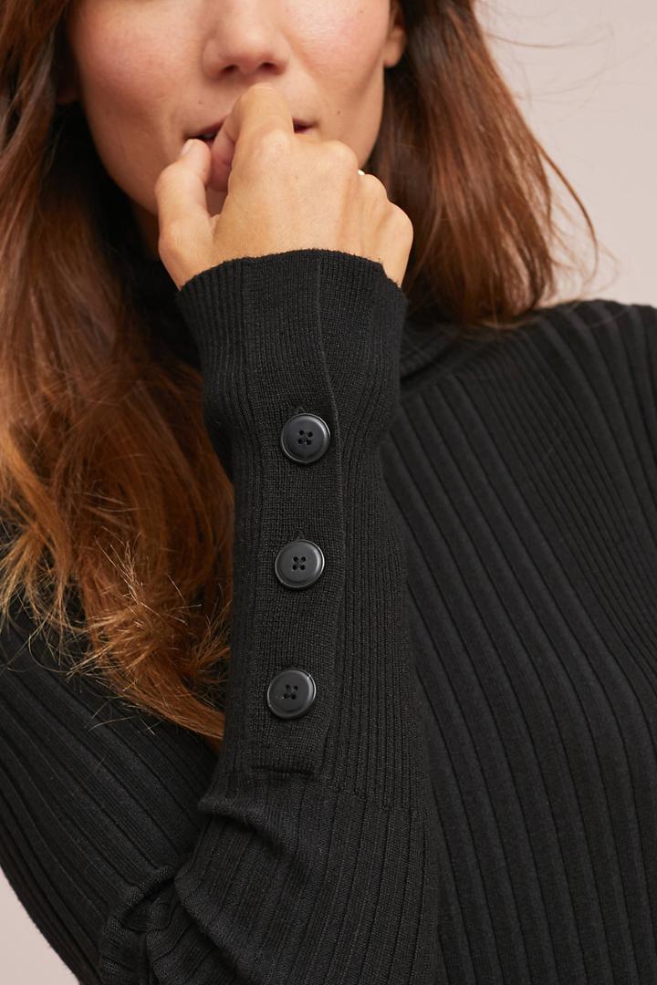 Moth Button-sleeved Turtleneck