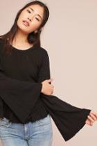 Anthropologie Woven Ruffle-sleeve Tee