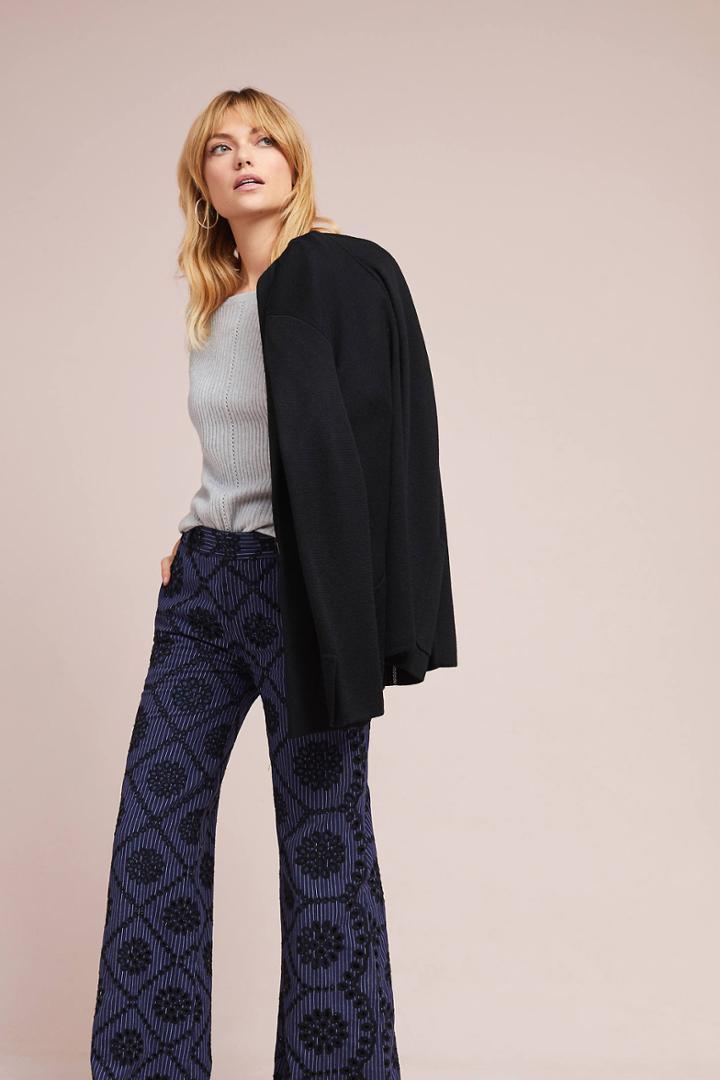 Ett:twa Embroidered Eyelet Wide-leg Pants