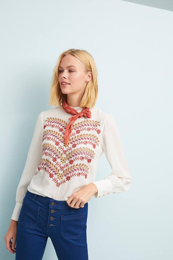 Meadow Rue Daphne Embroidered Blouse