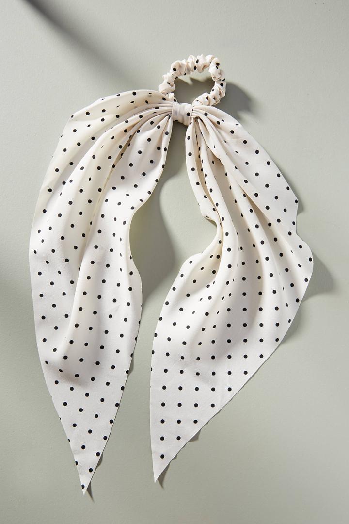 Anthropologie Mae Dotted Scarf Ponytail Holder