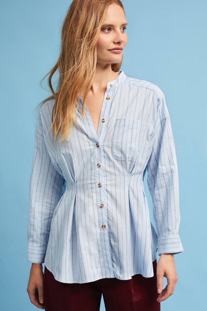 Maeve Benna Striped Buttondown
