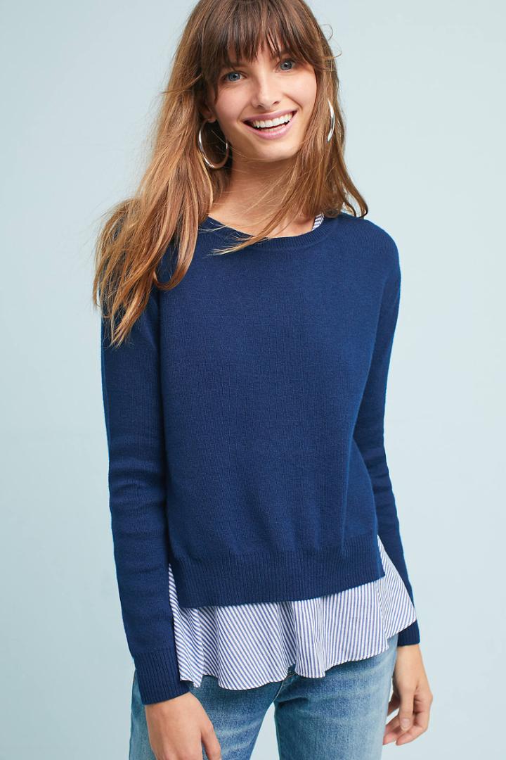 Moth Pinstriped Layered Pullover