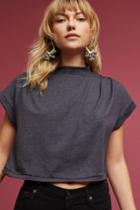 Anthropologie Mock Neck Cropped Tee