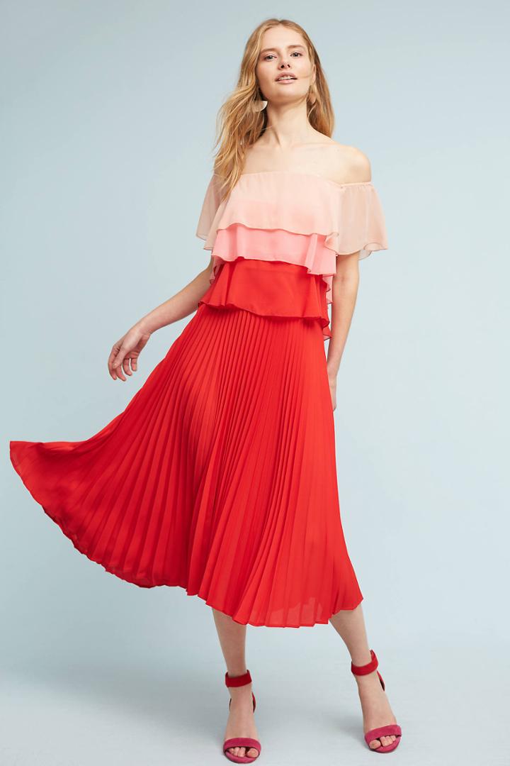 Delfi Madeira Tiered Midi Dress