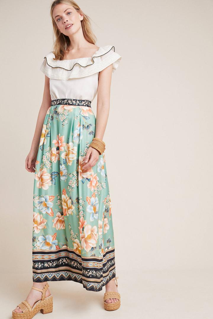 Farm Rio For Anthropologie Farm Rio Siren Maxi Skirt