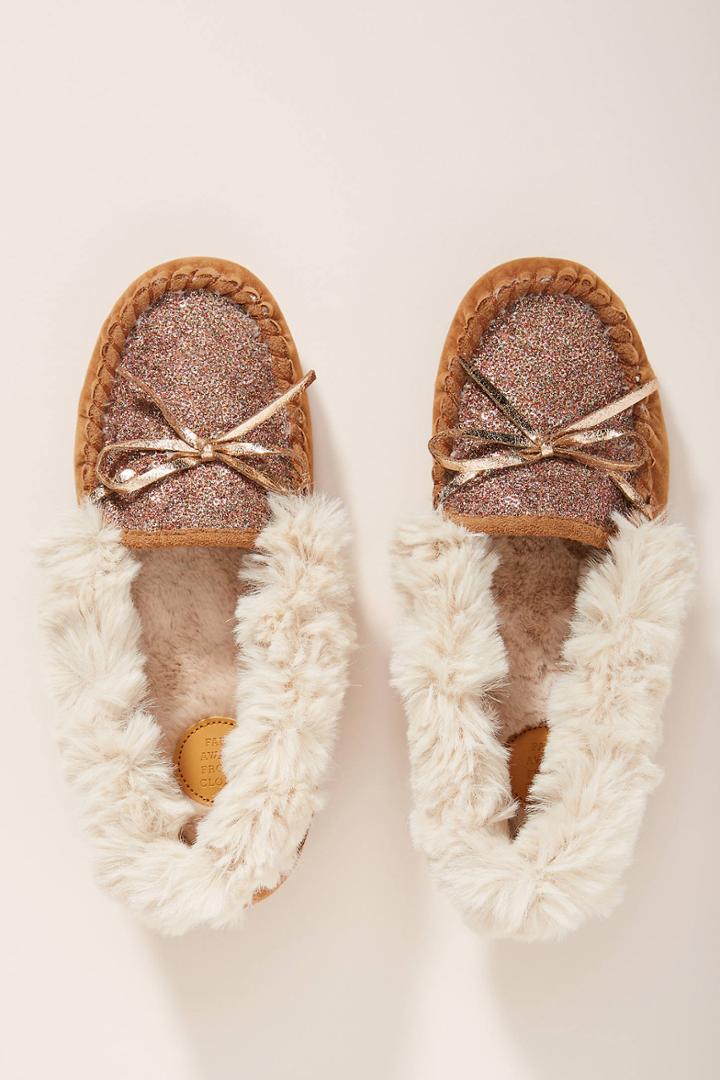 Far Away From Close Sequined Moccassin Slippers