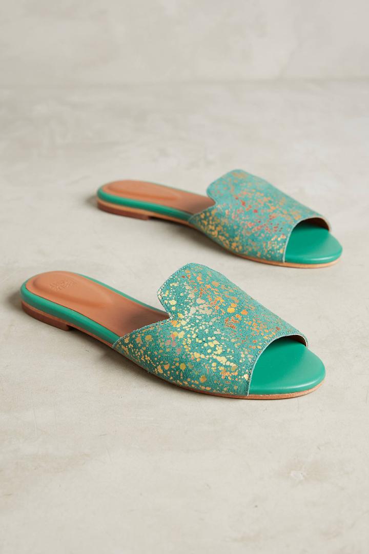 Tangerine Gilded Slide Sandals