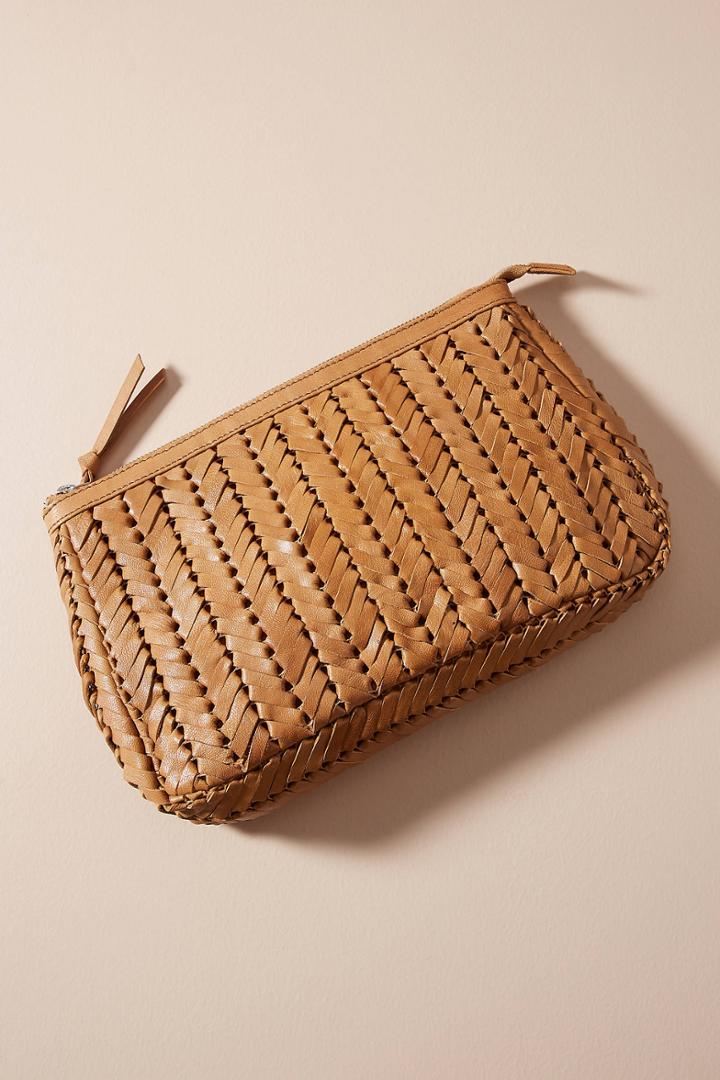 Anthropologie Woven Leather Clutch