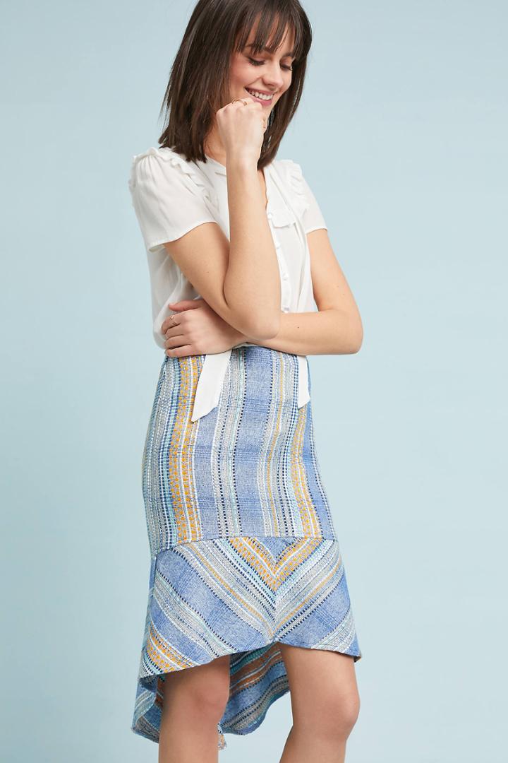 Samantha Dru Flounced Tweed Skirt
