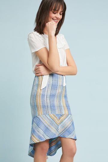 Samantha Dru Flounced Tweed Skirt