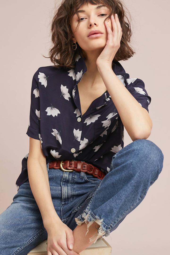 Lily & Lionel Lotus Silk Buttondown