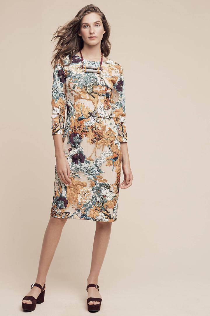 Hemant & Nandita Forest Applique Sheath Dress