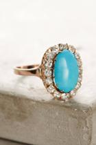 Fox & Bond One-of-a-kind Vintage Turquoise Diamond Cluster Ring