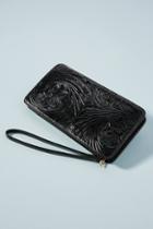 Hobo Embossed Leather Zip Wallet
