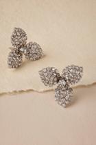 Anthropologie Crystal Orchid Stud Earrings