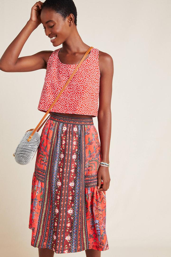 Vineet Bahl Eve Embroidered Midi Skirt