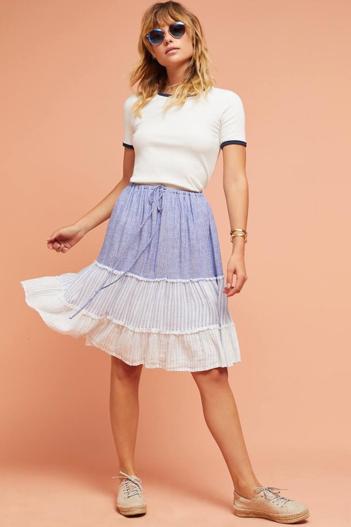 Rails Tiered Patchwork Skirt