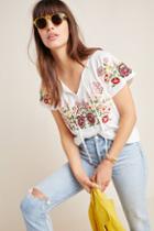 Anthropologie Elodie Embroidered Top