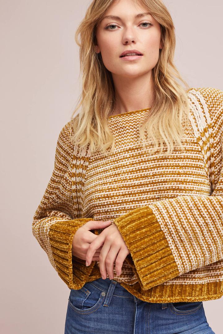 Moth Oversized Chenille Striped Pullover