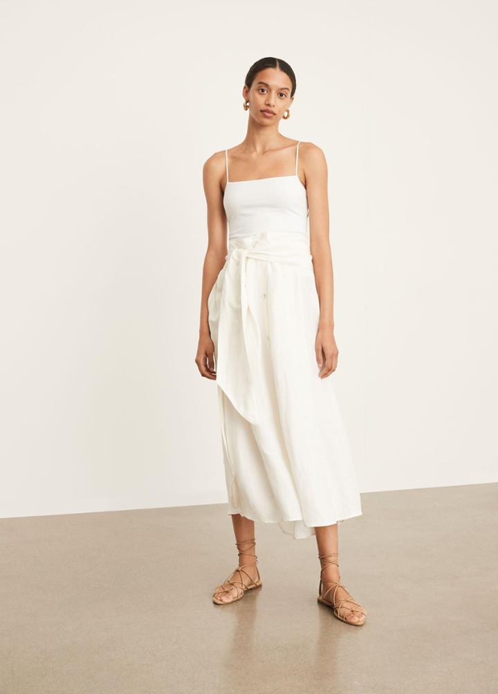 Vince Belted Button Front Skirt