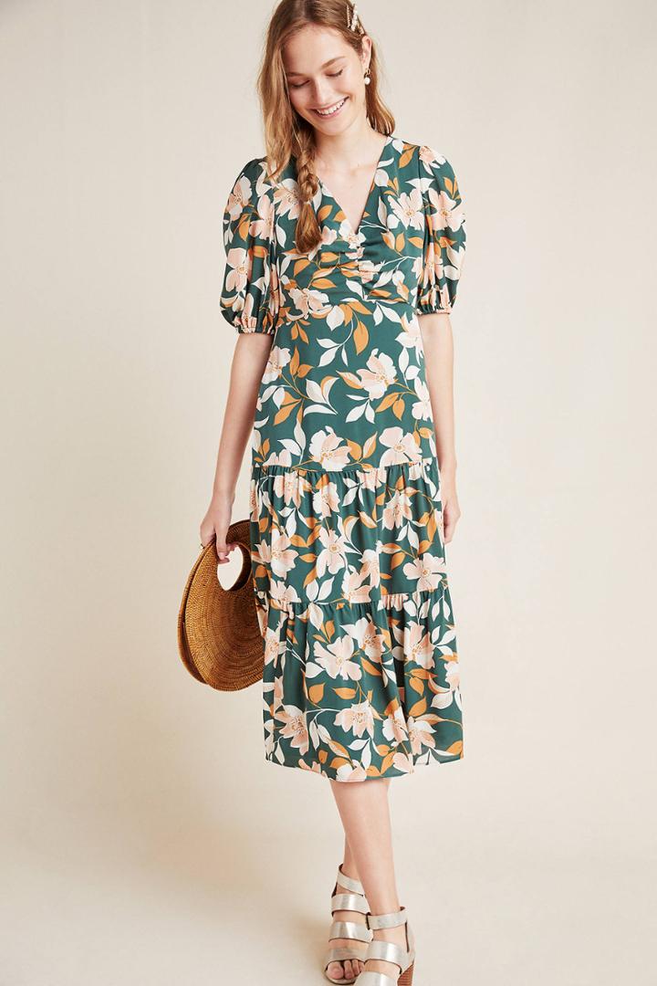 Gal Meets Glam Tegan Ruched Midi Dress