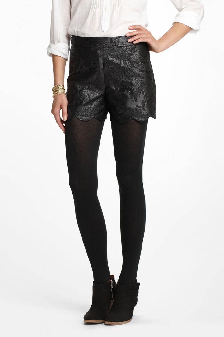 Scalloped Brocade Shorts