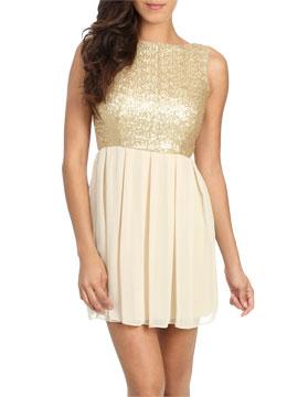 Sequin Top Chiffon Dress