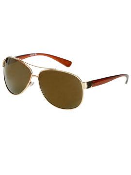 Brown Aviator Sunglasses