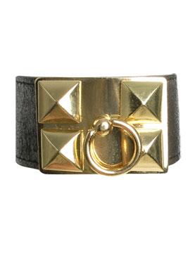 Leather Pyramid Stud Bracelet