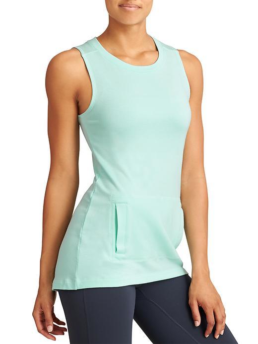 Athleta Womens Cutaway Sweatshirt Tank Size L - Water Blue