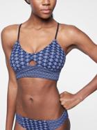 Athleta Womens Tangier Keyhole Bikini Top Dress Blue Size Xxs