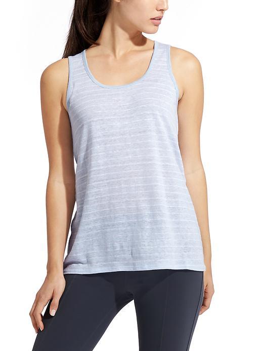 Athleta Womens Stripe Newport Tank Size L - Pure Blue/ Bright White
