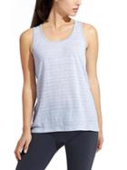 Athleta Womens Stripe Newport Tank Size L - Pure Blue/ Bright White