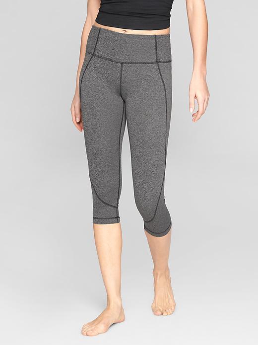 Athleta Womens Salutation Capri Size L Tall - Black Heather