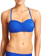Athleta Womens Bandeau Bikini Size 32d/dd - Caspian Blue