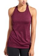 Athleta Womens High Neck Shadow Stripe Chi Tank Size M Tall - California Plum