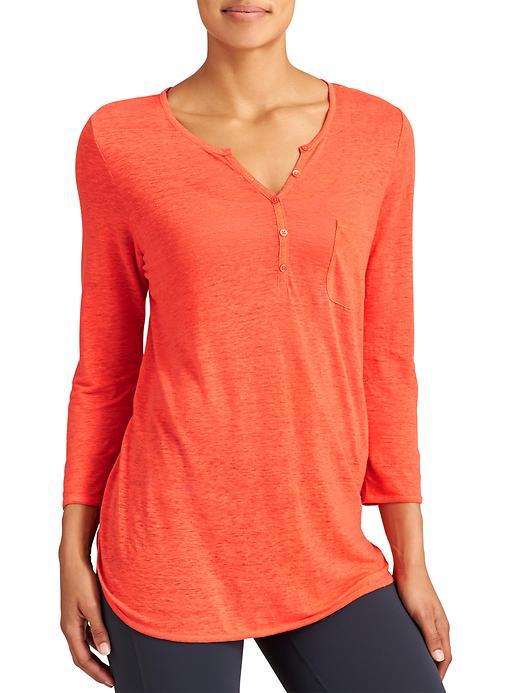 Athleta Womens Newport Henley Tunic Size S - Ember Orange