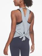 Athleta Womens Essence Tie Back Tank Slate Grey Heather Size S