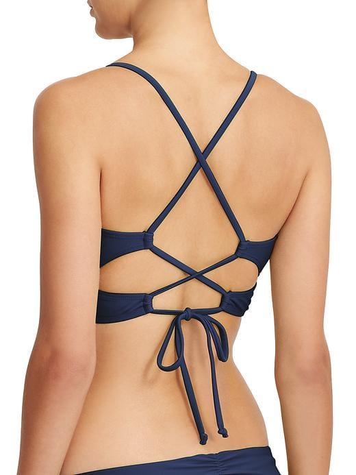 Athleta Womens Strappy Bikini Top Dress Blue Size Xl