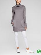 Athleta Womens Eco Wash Turtleneck Sweatshirt Dress Size M Tall - Silver Bells