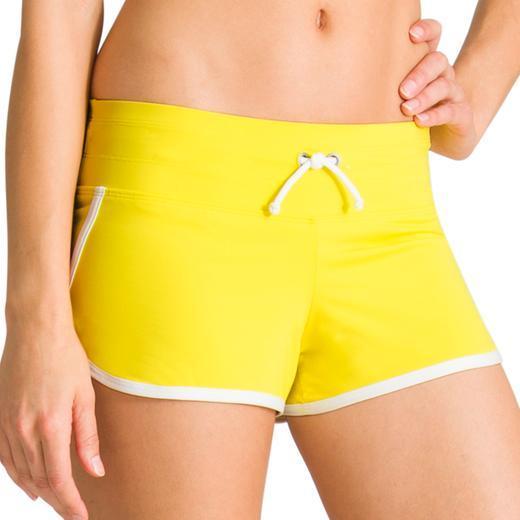 Athleta Kata Swim Short - Aloha Yellow/ White