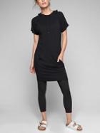 Athleta Womens Coaster Short Sleeve Sweatshirt Dress Size M Tall - Black