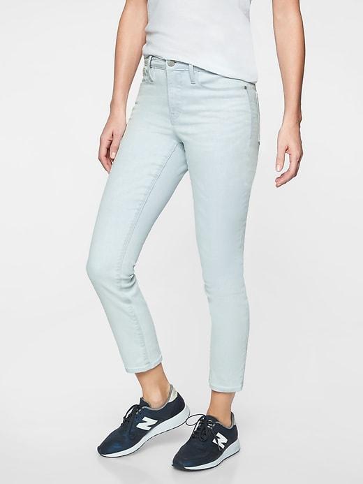 Athleta Womens Sculptek Skinny Crop Jean Biscayne Wash Biscayne Wash Size 0