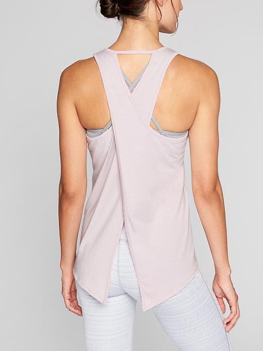 Athleta Womens Essence Tie Back Tank Soft Lilac Size S